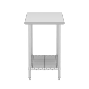 Arbeitstisch Edelstahl mit Ablage 120 x 61 cm silber