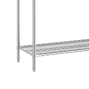Arbeitstisch Edelstahl mit Ablage 120 x 61 cm silber