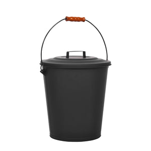 Ascheeimer mit Deckel und Kehrset 25L