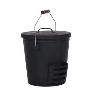 Ascheeimer mit Deckel und Schaufel 19L
