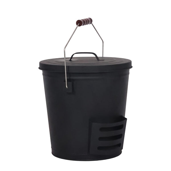 Ascheeimer mit Deckel und Schaufel 19L