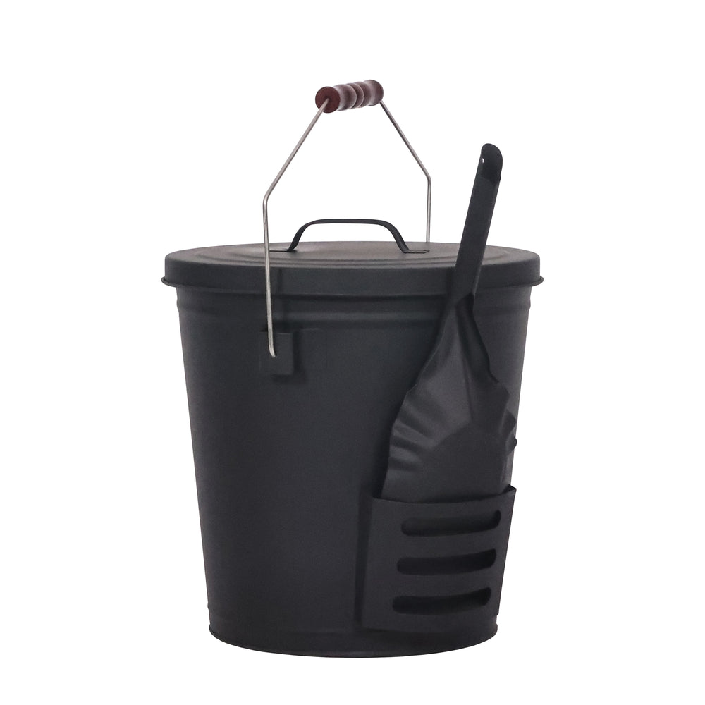 Ash bucket with lid and shovel 19L