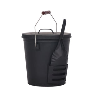 Ascheeimer mit Deckel und Schaufel 19L