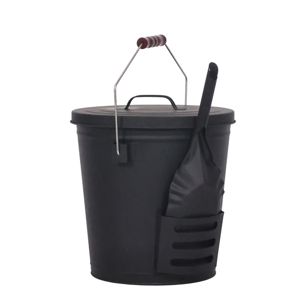 Ascheeimer mit Deckel und Schaufel 19L