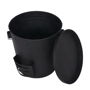 Ascheeimer mit Deckel und Schaufel 19L