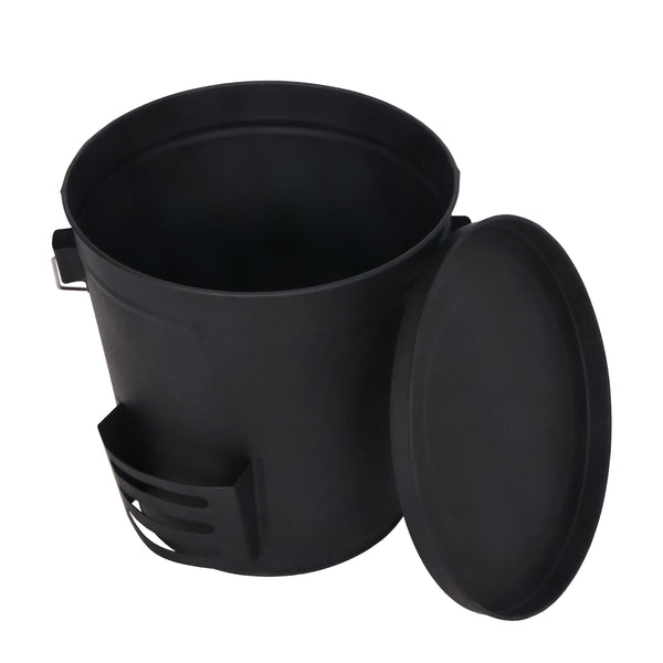 Ascheeimer mit Deckel und Schaufel 19L