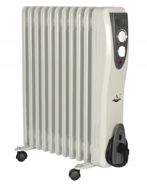 El Fuego - Mobiler Ölradiator 11 Rippen, weiss