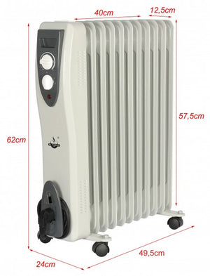 El Fuego - Mobiler Ölradiator 11 Rippen, weiss
