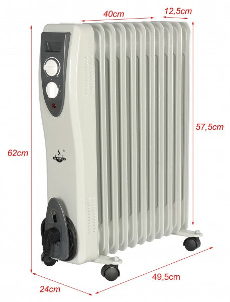 El Fuego - Mobiler Ölradiator 11 Rippen, weiss