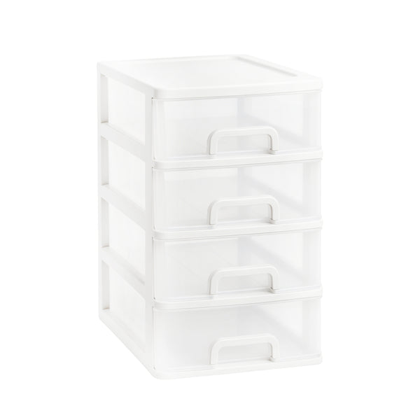 Aufbewahrungsbox 25 x 34 x 41 cm 4 Schubladen grau/transparent