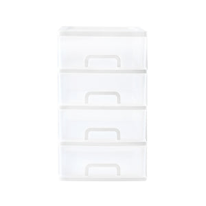 Aufbewahrungsbox 25 x 34 x 41 cm 4 Schubladen grau/transparent