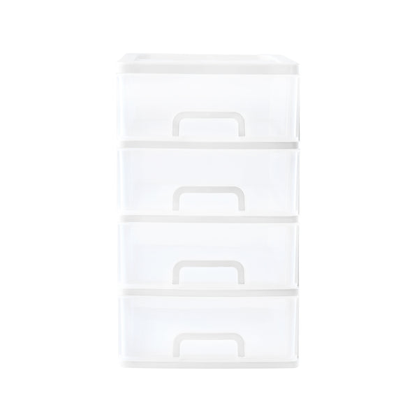 Aufbewahrungsbox 25 x 34 x 41 cm 4 Schubladen grau/transparent
