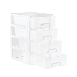 Aufbewahrungsbox 25 x 34 x 41 cm 4 Schubladen grau/transparent