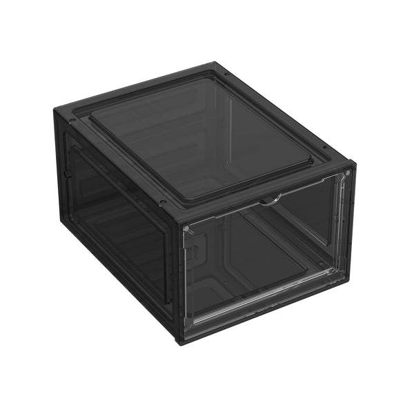 Aufbewahrungsbox 34 x 27 x 19 cm 6er Set transparent/schwarz