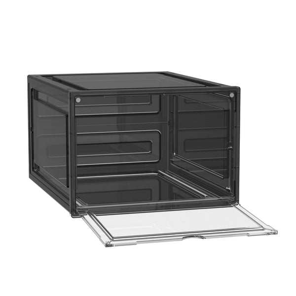 Aufbewahrungsbox 34 x 27 x 19 cm 6er Set transparent/schwarz