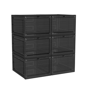 Aufbewahrungsbox 34 x 27 x 19 cm 6er Set transparent/schwarz