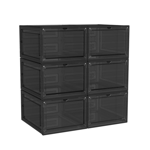 Aufbewahrungsbox 34 x 27 x 19 cm 6er Set transparent/schwarz