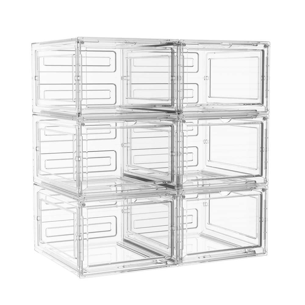 Scatola portaoggetti 34 x 27 x 19 cm, set da 6, trasparente