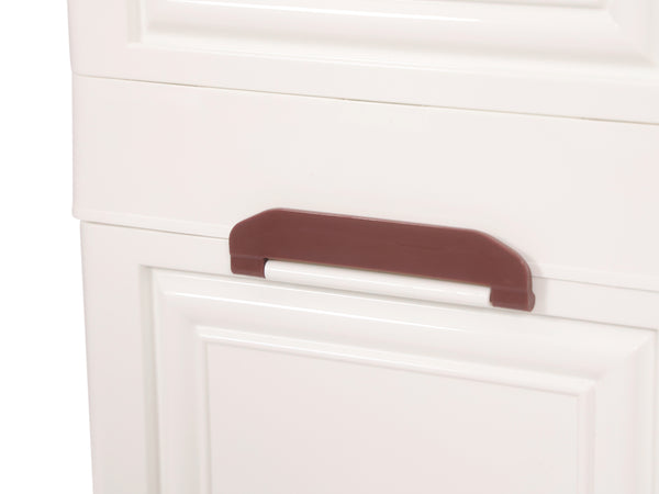 Rollturm mit 3 Aufbewahrungsboxen beige