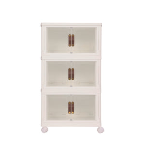 Rollturm mit 3 Aufbewahrungsboxen beige