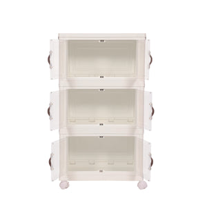 Rollturm mit 3 Aufbewahrungsboxen beige