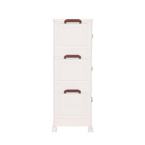 Rollturm mit 3 Aufbewahrungsboxen beige