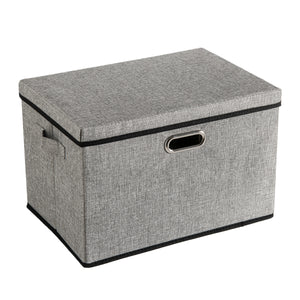 Aufbewahrungsbox mit Deckel BERTA 43 x 30 x 30 cm 5er Set grau