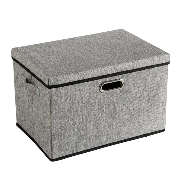 Aufbewahrungsbox mit Deckel BERTA 43 x 30 x 30 cm 5er Set grau