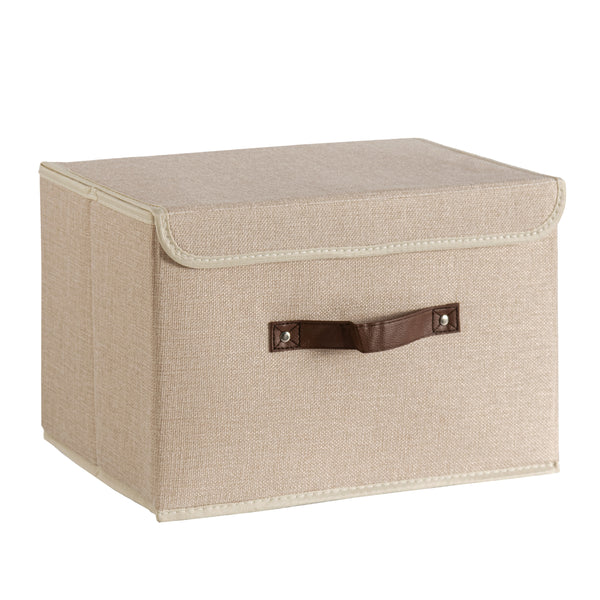 Aufbewahrungsbox mit Deckel FLORIES 38 x 25 x 25 cm 5er Set beige