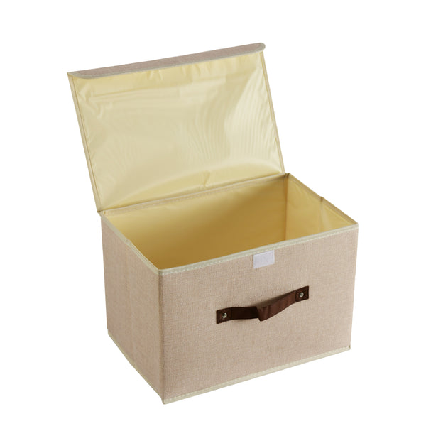 Aufbewahrungsbox mit Deckel FLORIES 38 x 25 x 25 cm 5er Set beige