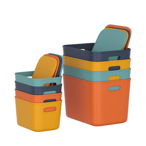 Aufbewahrungsbox mit Deckel Set 8-teilig bunt
