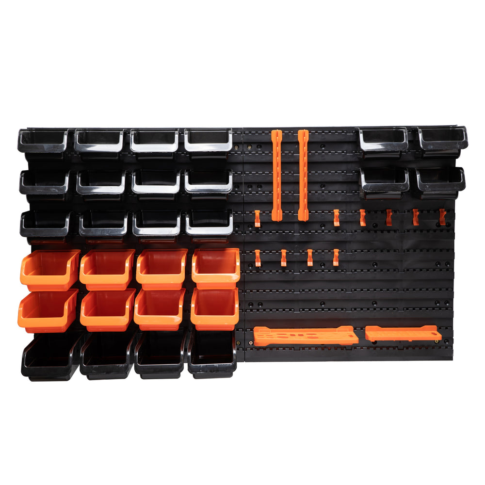 Tool wall with stackable boxes, 43 pieces