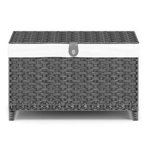 Aufbewahrungskorb Rattan mit Deckel 160L grau