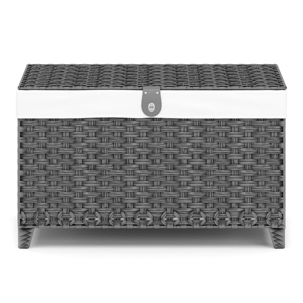 Aufbewahrungskorb Rattan mit Deckel 160L grau
