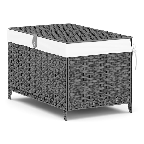 Aufbewahrungskorb Rattan mit Deckel 160L grau