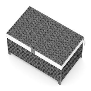 Aufbewahrungskorb Rattan mit Deckel 160L grau