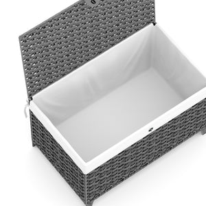 Aufbewahrungskorb Rattan mit Deckel 160L grau