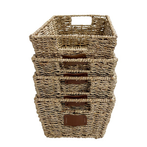 Aufbewahrungskorb CONGO 30 x 22 x 15 cm 4er Set braun