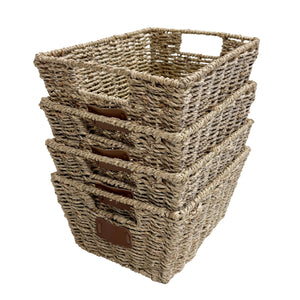 Aufbewahrungskorb CONGO 30 x 22 x 15 cm 4er Set braun