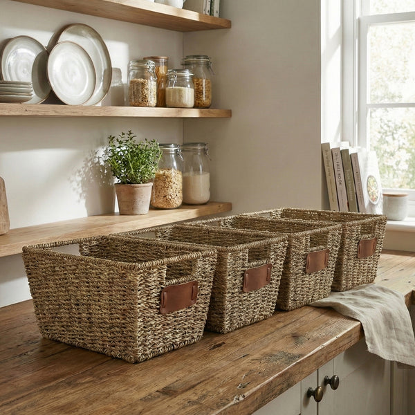 Aufbewahrungskorb CONGO 30 x 22 x 15 cm 4er Set braun