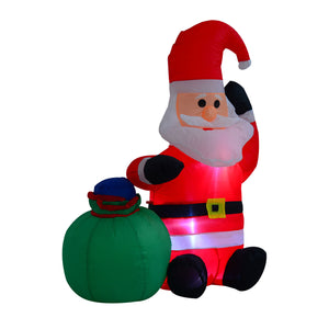 Aufblasbarer LED-Weihnachtsmann 120cm Sitzend