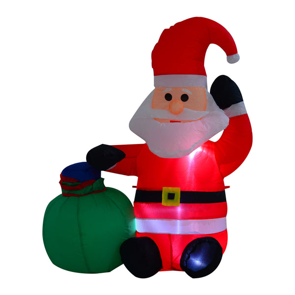 Aufblasbarer LED-Weihnachtsmann 120cm Sitzend