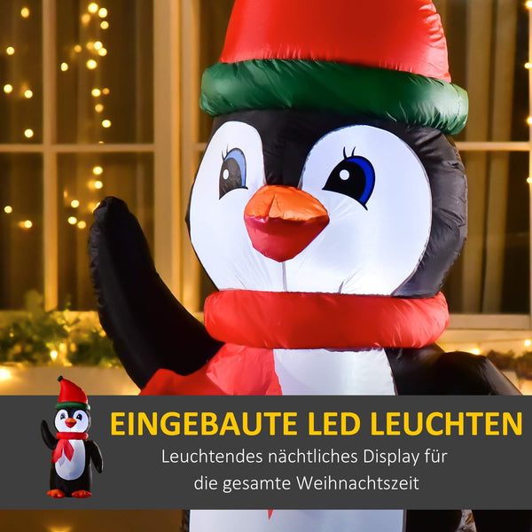 Aufblasbarer Pinguin 155cm beleuchtet