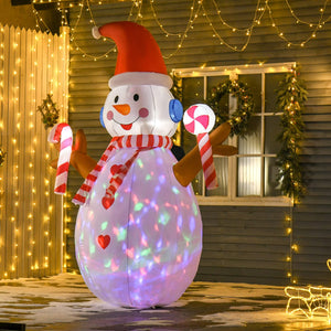 Aufblasbarer Schneemann mit rotierender Beleuchtung 240cm