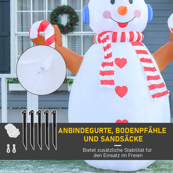 Aufblasbarer Schneemann mit rotierender Beleuchtung 240cm