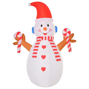 Aufblasbarer Schneemann mit rotierender Beleuchtung 240cm