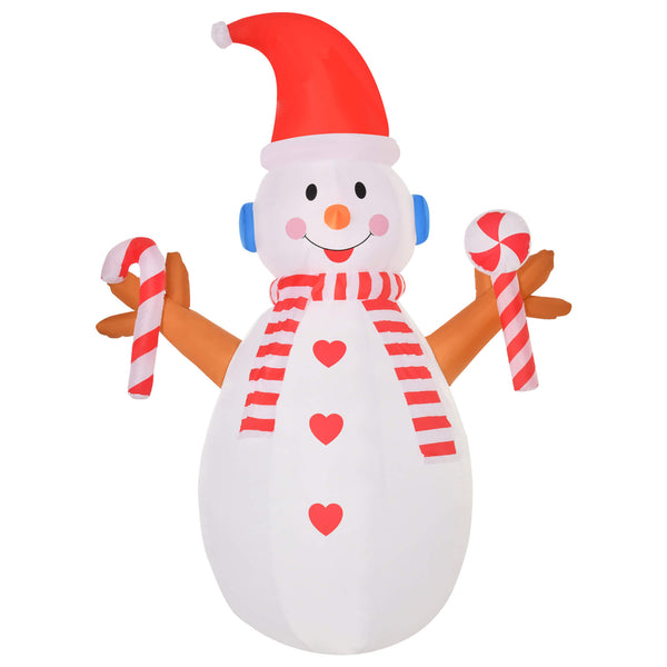 Aufblasbarer Schneemann mit rotierender Beleuchtung 240cm