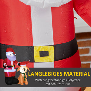 Aufblasbarer Weihnachtsmann 157cm mit Hund
