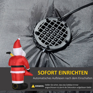 Aufblasbarer Weihnachtsmann 215cm mit E-Gitarre
