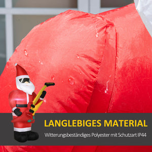 Aufblasbarer Weihnachtsmann 215cm mit E-Gitarre